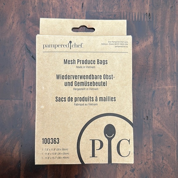 PAMPERED CHEF MESH PRODUCE BAGS #100363 NEW 3 SIZES REUSABLE - Picture 2 of 2